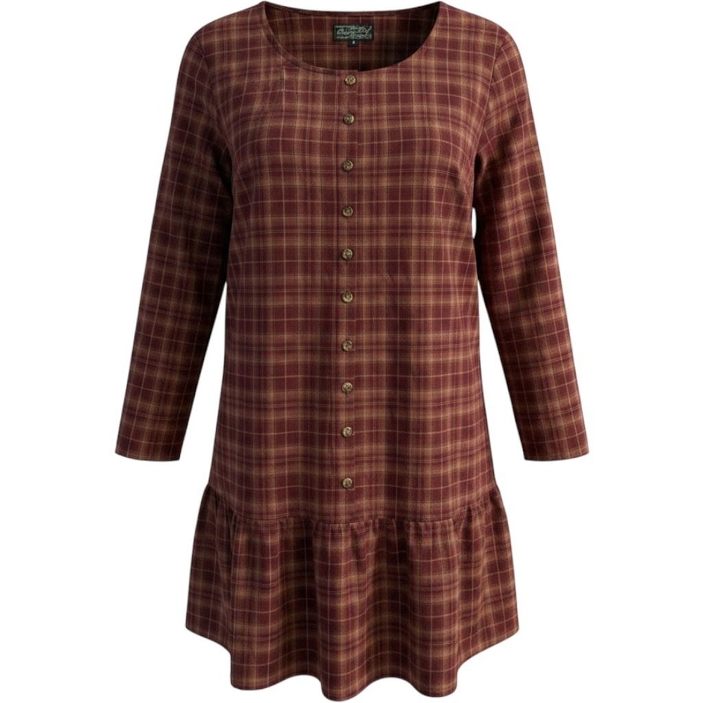 Dairy Boy Meadow Aspen Maroon Gold Button Closure Dress Women's Size 6